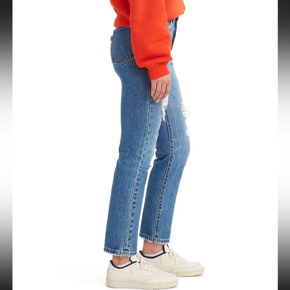 Levi's® 501 High Rise Distressed Cropped Straight Skinny Jeans - Picture 2 of 11